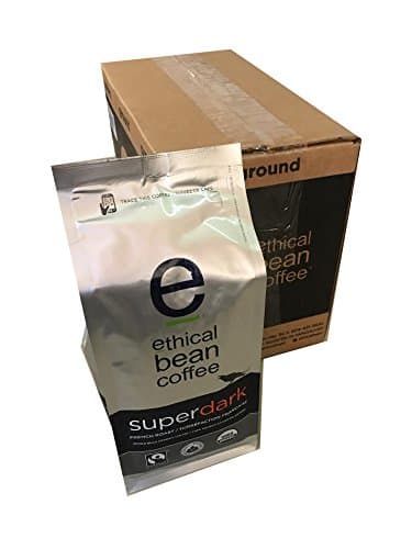 Ethical Bean Coffee - Super Dark, Whole Bean 12 oz (Pack of 6)