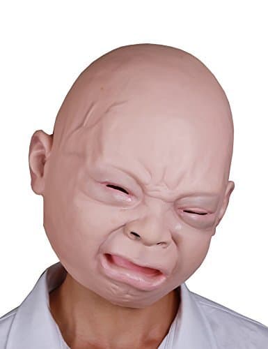 LarpGearsHalloween Costume Party Rubber Cry Baby Mask Realistic Latex Mask