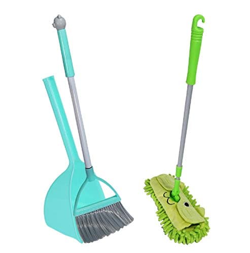 Cinhent Sets-3pcs Kid's Housekeeping Cleaning Tools Small Mop Small Broom Small Dustpanfor Little Girl or Boy Toy Mommy's Little Helper!