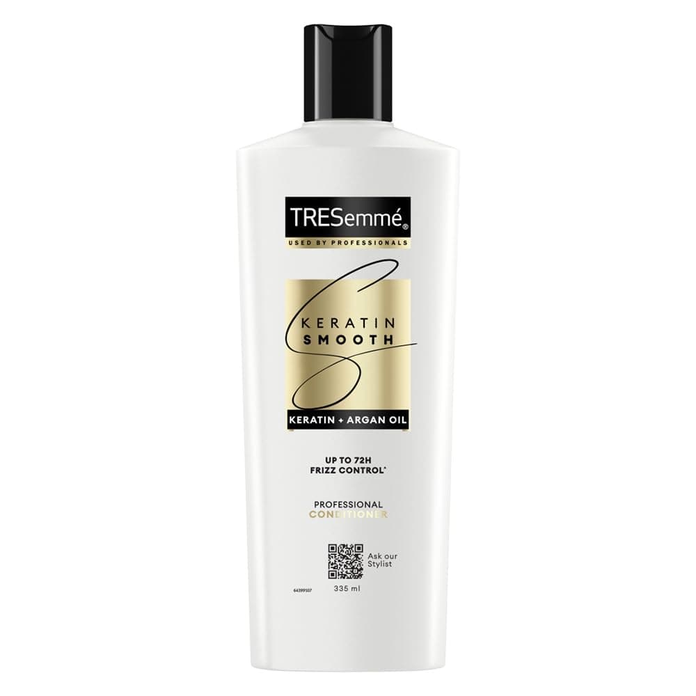 TRESemmé Keratin Smooth Anti Frizz Conditioner 335ml | 72H Frizz Control with Keratin Protein & Argan Oil | Paraben Free Hair Conditioner for Dry Frizzy Hair