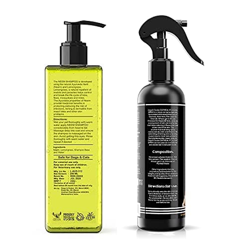 Dogz & Dudez Natural Dog Shampoo & Itch Relief Spray for All Breeds, Combo of 2