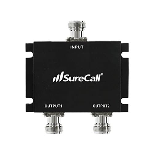 SureCall 2-Way Splitter Ultra-Wideband UWB 600-2700 MHz High Performance with N-Female Connectors, Black