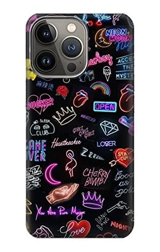 R3433 Vintage Neon Graphic Case Cover for iPhone 14 Pro Max