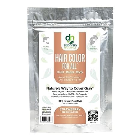 Red Henna Hair Color For All Kit | 100% All Natural Hair Dye & Beard Dye Powder (Strawberry Reddish Blonde) Organic, Herbal & Vegan Chemical & Cruelty Free Permanent Gray Coverage & Tinting