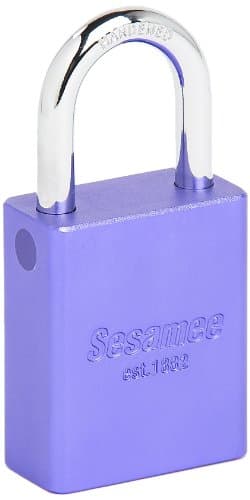 90129 KA Aluminum Rekeyable Safety Lock-Out Padlock Wide Body and 1-1/2-Inch Hardened Steel, Purple, 1-1/2 Inch Shackle