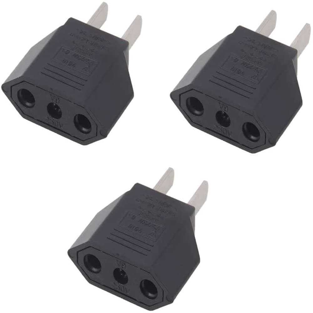 ALINNA EU Europe to US USA America Travel Plug Adapter AC Outlet Power Converter(3 Pack)