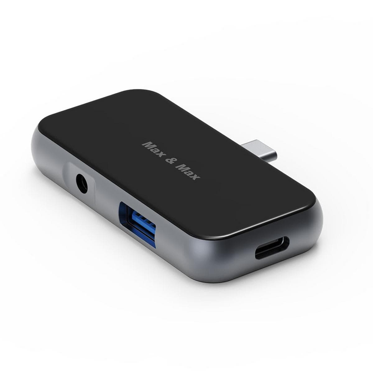 Max & Max 4 in 1 USB Type-C Hub with HDMI 4k supported RJ45 1000 Mbps USB 3.0 transfer up to 10 Gbps rate, can connect UM disk, Hard drive, Mouse, Keyboard, Phone, Mac, and OS – Black