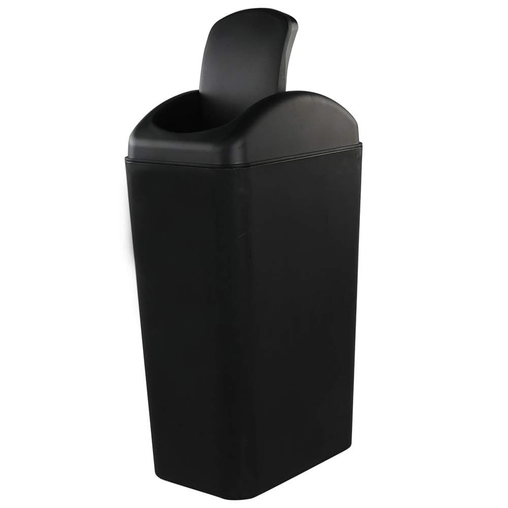 Pekky Plastic Small Trash Can 14 L/ 3.5 Gallon, Black Lid Garbage Bin, Ideal for Condos, Hotels or Dorm Rooms