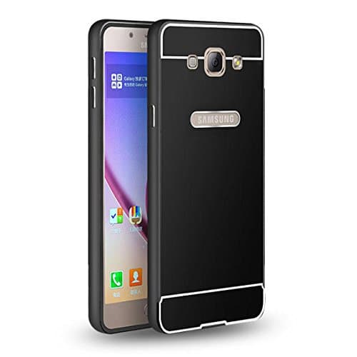 Samsung Galaxy A8 Case, Nicelin(TM) Aluminum Metal Frame and Acrylic Plastics Cover Case for Samsung Galaxy A8 with Clean Cloth (Black)
