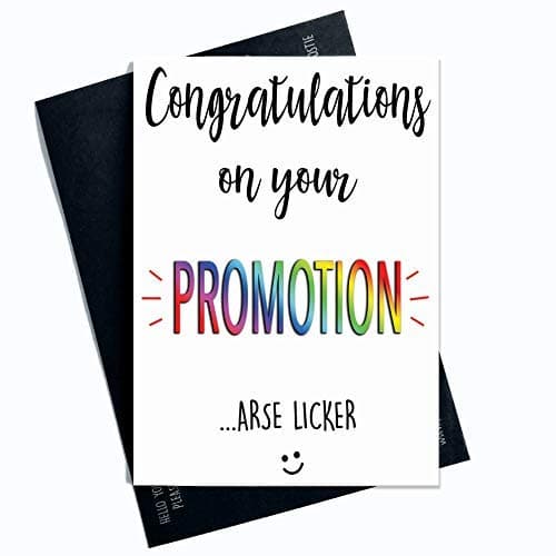 Promotion Card, Coworker Cards Good Luck Congrats New Job Promotion Colleague Leaving Goodbye Leaving Job Funny Card Arse Licker Cards PC436