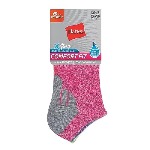 Hanes Women's 6-Pair Comfort Fit No Show Socks