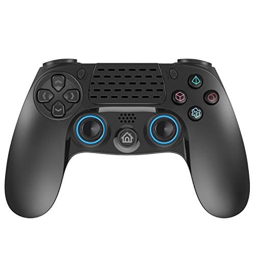 Wireless PS4 Controller, Dual Vibration USB PS4 Wireless Joystick Gamepad with 3.5mm Headphone Jack Remote Game Controller for Play Station 4 PS4/PS3/PC Platform (Black+Blue)
