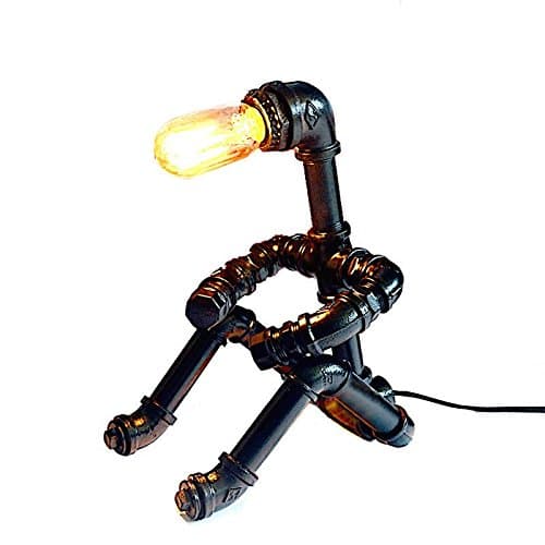 SHIQUNC Water Pipe Table Lamp,Adjustable Sitting Robot Lamp,Decoration Lighting