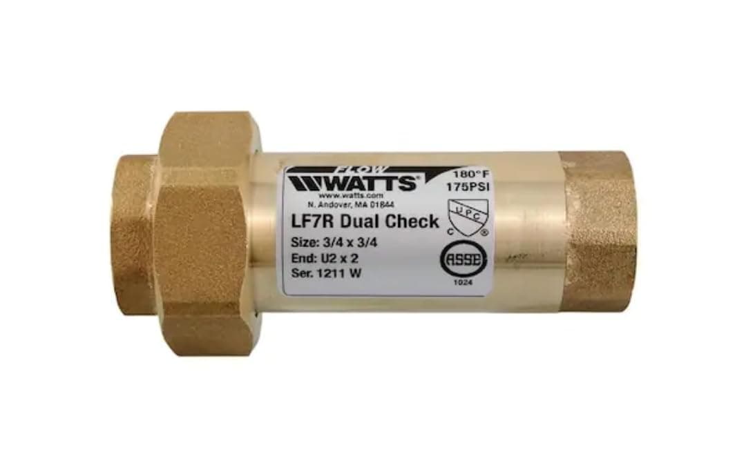 LF7RU2-2 Lead-Free Brass MPT Dual Check Valve, 3/4-Inch, 1-Piece