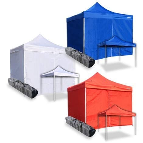 3 x 3 m Accordion-Style Folding Gazebo with Sides BIANCO