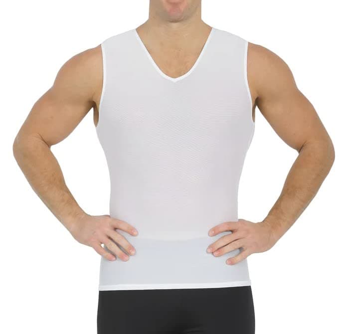 Insta SlimMens Compression Sleeveless V Neck Muscle Shirt- Slimming Body Shaper Undershirt
