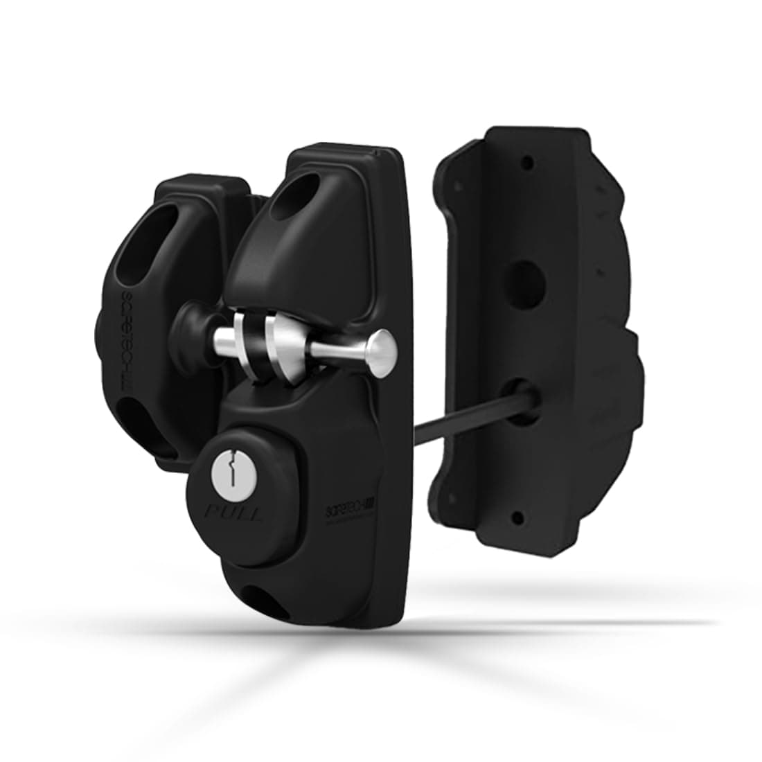 Safetech Hardware ViperX2 Gravity Gate Latch | Two-Side Entry Keyed | 2 Independent Latching Hooks Key Lockable Both Sides | Privacy Gate Gravity Latch | Vinyl, Wood, & Aluminum Gates - Black