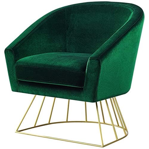 Posh Living Leo Tufted Velvet Barrel Back Accent Chair in Blush Pink/Gold