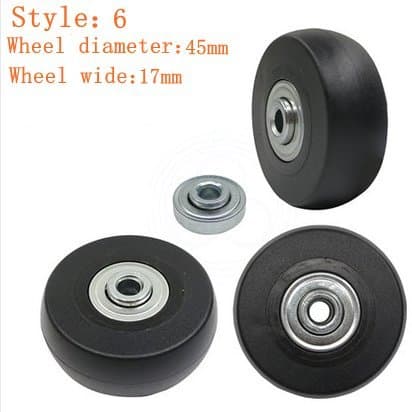 Corbase Yaphetss 1 Pair Luggage Suitcase Replacement Rubber Wheels (Style 6, 45mmx17mm)