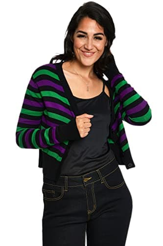 Women's Sour Candy Corn Stripe Crop Cardigan