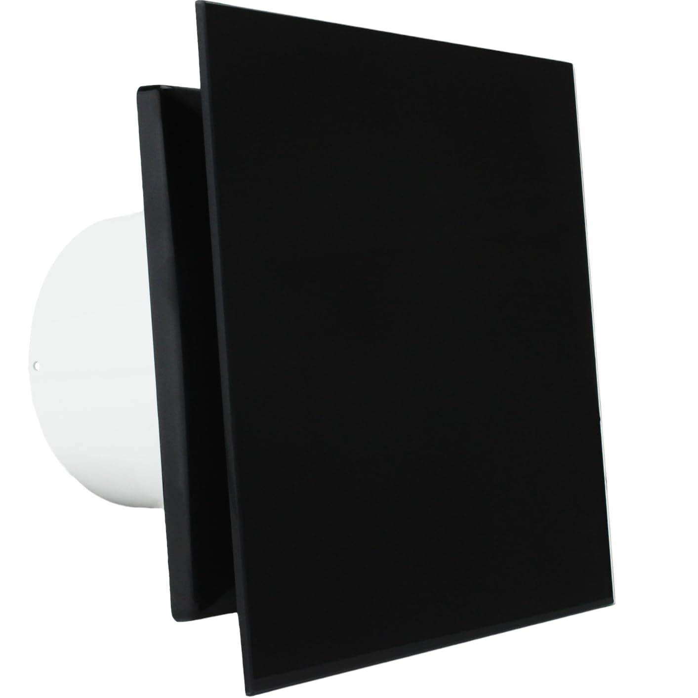 VENTS CRYSTALIS 100 mm 4 inch Silent Black Bathroom Extractor Fan with Humidity Moisture Sensor & Modern Design Glass Cover for Powerful Efficient Shower Kitchen Wet Rooms Ventilation