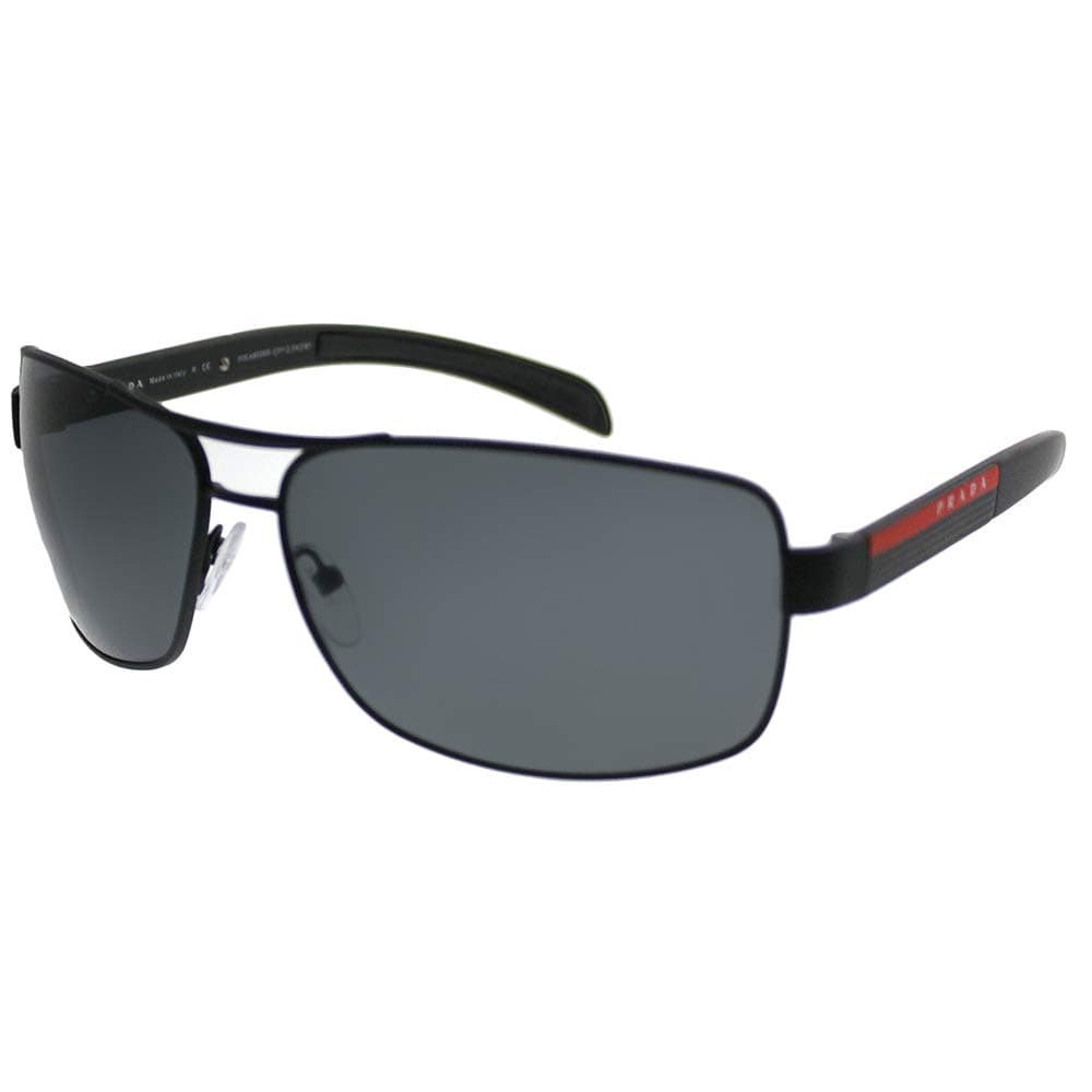 Prada Sport Men's 0PS54IS DG05Z1 65 Sunglasses, Black Rubber/Polargrey