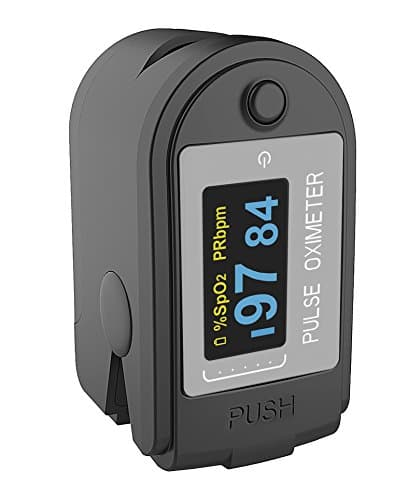 Concord Health Supply EAD Pro Bluetooth Fingertip Pulse Oximeter Monitor, Memory Stores SpO2 and PR Spot Checks, Steps and Calories, Included Lanyard, Carrying Case, Silicon Cover and Batteries