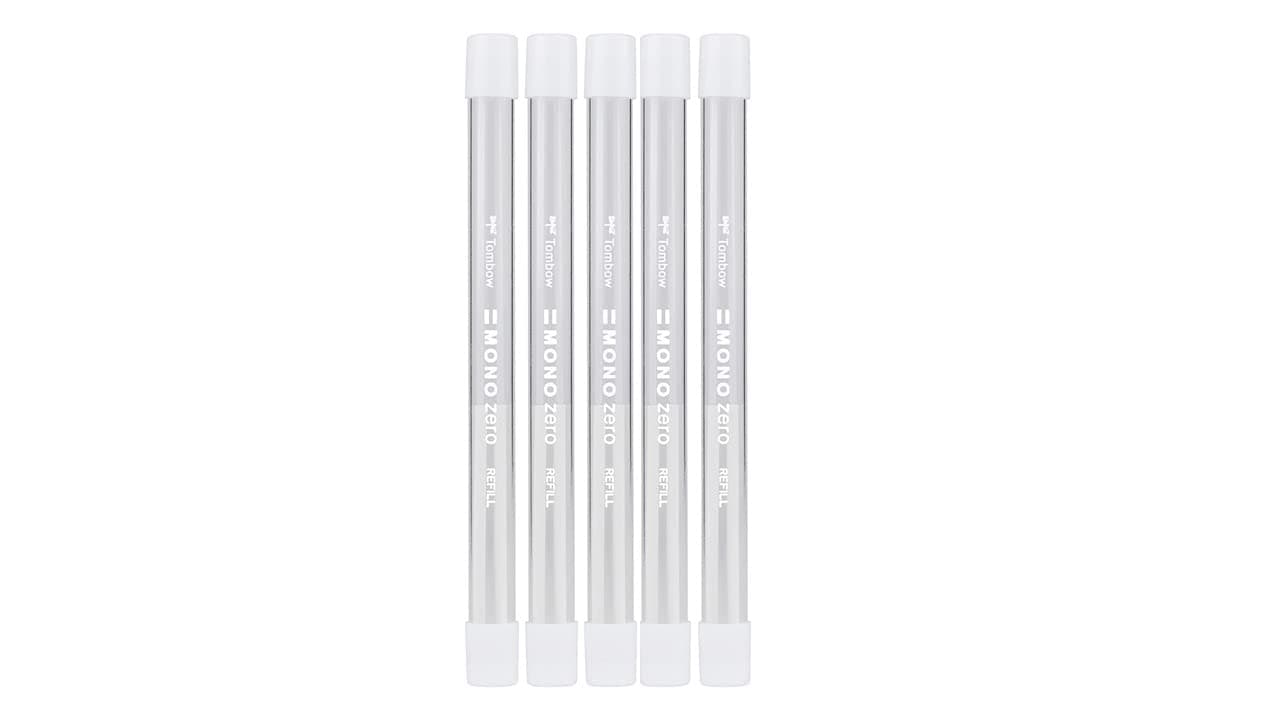 5-packs Tombow MONO Zero Eraser Refill, Round Tip (57307) 5-packs