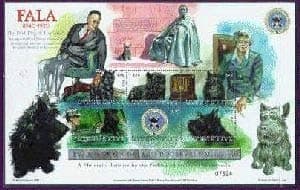 1998 FDR's Dog Fala, Collectible Sheet of 6 Stamps, Mint Never Hinged