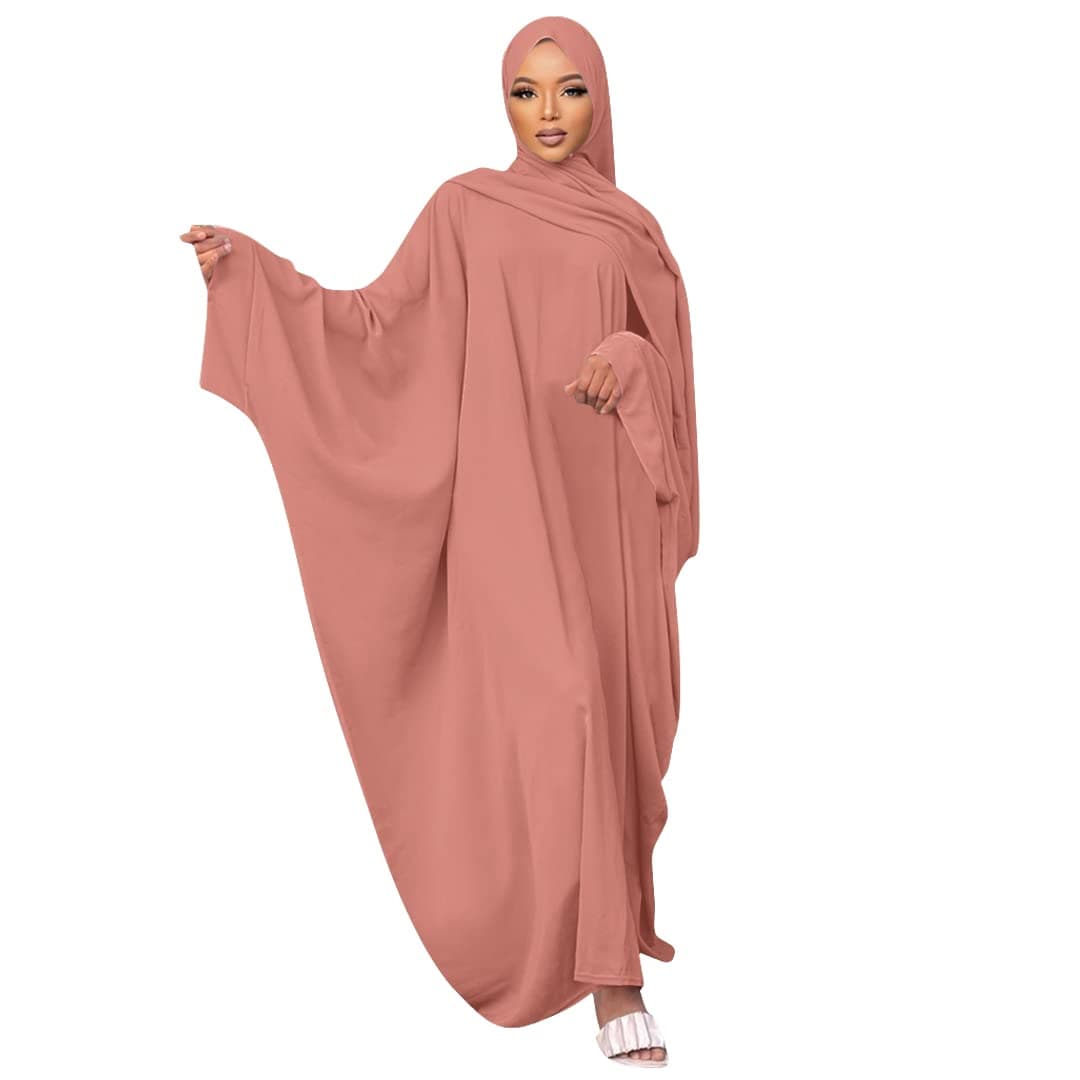 Muslim Dress for Women Pakistani Kaftan Abaya Robe + Hijab Arabic Islamic Prayer Clothes Dubai Outfits