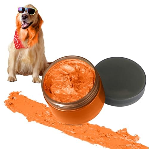 Hair Color For Dog, Washable Hair Wax Color Temporary Pet Safe Hair Color Cream for DIY Large Boy & Girl Puppy Stuff Accessories, Funny Birthday Gifts to Cat Lovers (Orange)