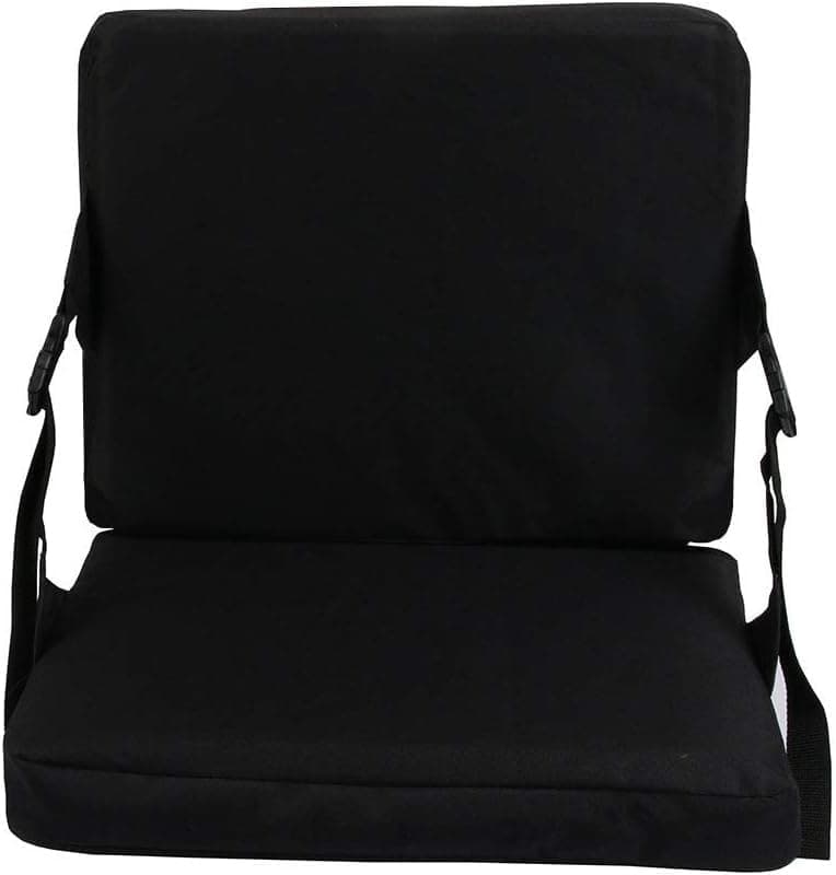 THE WHITE SHOP Indoor & Outdoor Folding Chair Cushion, Foldable Portable Stadium Seat,Chair Cushion for Sports Events, Outing, Travelling，Hiking, Fishing (Color : Black)