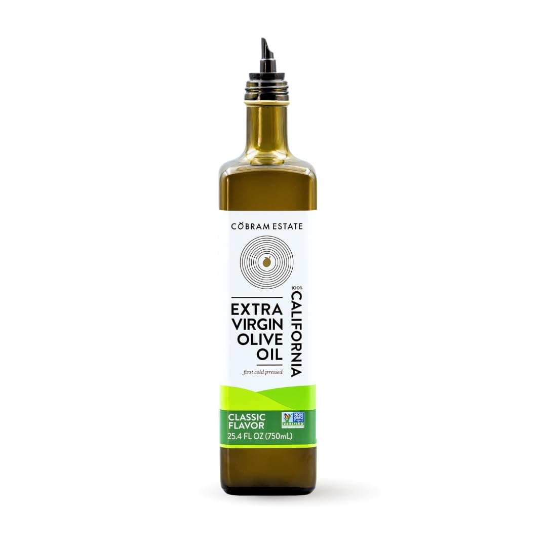 Classic 100% California Extra Virgin Olive Oil, First Cold Pressed, Non-GMO, Keto Friendly, High in Antioxidants, Fresh & Fruity, 750ml Bottle
