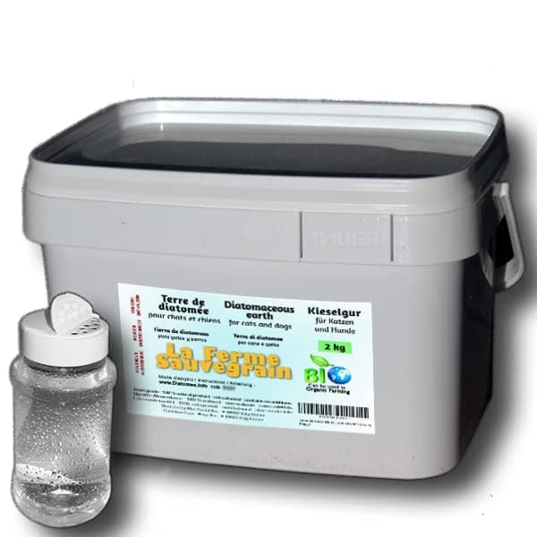 La Ferme Sauvegrain Diatomaceous earth for Chickens – natural treatment against red lice - Food Grade - 2kg + free shaker flask