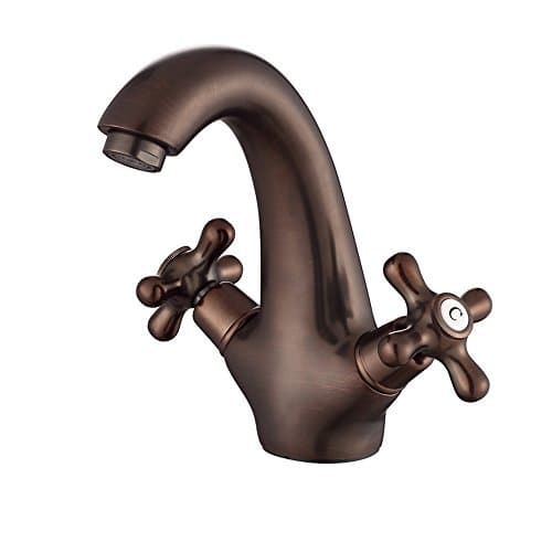 Yonik BF0001 High-ranking New Style Brass Bathroom Faucet Two Handle Mixer Tap Built-in Water Filter Touch on Bathroom Sink Faucet Bathtub Faucets Two Handle Lavatory Bathroom Vanity Faucet - Antique