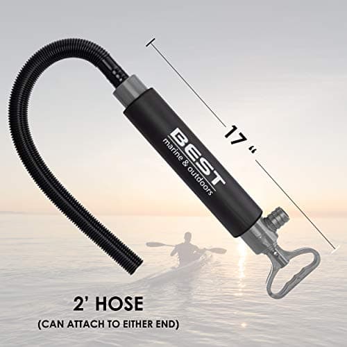 Best Marine Bilge Pump for Kayaks, Canoes and Boats. 46cm Manual Kayak Hand Water Pumps with 61cm Reversible Hose That Attaches to Either End. Portable Sump Pump Boat Accessories.