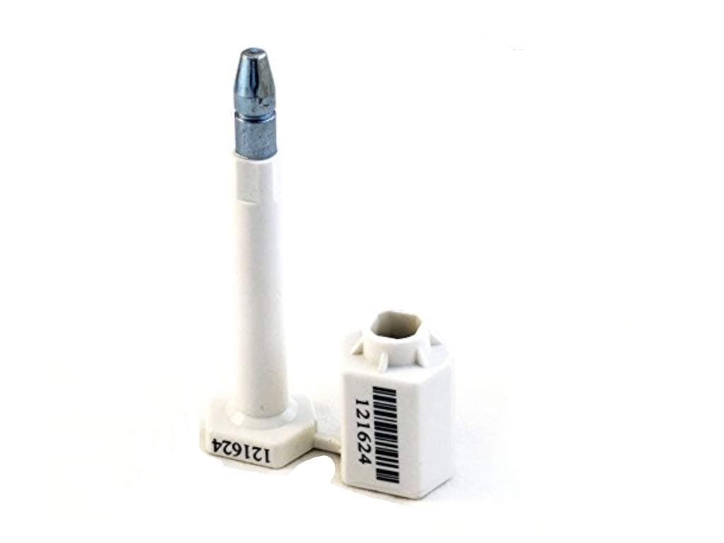 High Security Bolt Seal for Cargo Containers and Truck Trailers, White Color, Box (20 pcs), Numbered with Barcode, ISO and C-TPAT Certified BFSEALS
