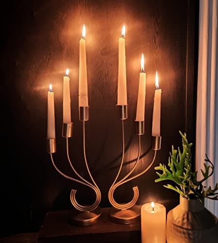 Bystreet Artisans home decors Candle Stand Candle Stick Holder for Valentine's Day Decoration Theme Party Decorations Table Top Centerpiece Candle Holder (6 Slot Golden)
