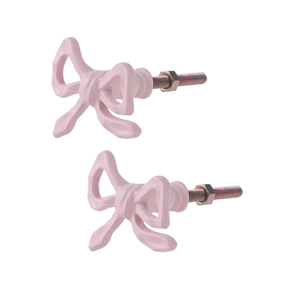 Metal Cabinet Knob Pink Bow Knobs Handle Drawer Pulls for Kitchen Bathroom Cabinet Door Drawer,2 Pack