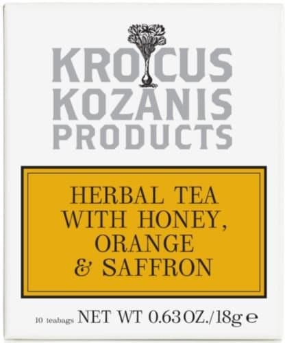 Krocus Kozanis Greek Herbal Tea with Honey, Orange & Saffron 10 teabags