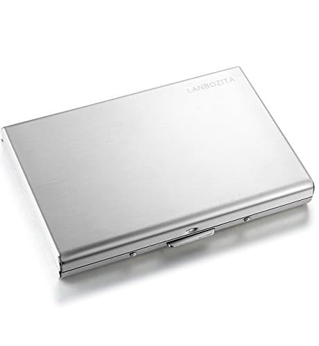 LANBOZITA SKU1 RFID Blocking Business Card Holder, Silver