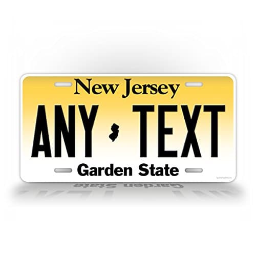 SignsAndTagsOnlineCustom New Jersey License Plate Any Text Personalized NJ Metal Auto Tag Aluminum Garden State