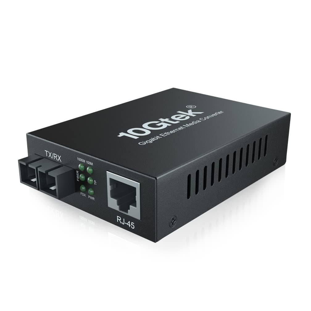 ipolex Gigabit Multi-Mode SC Fiber to Ethernet Media Converter, Built-in SFP Fiber Module, 850nm, MMF, Duplex, up to 550 Meters, Dual SC Fiber to 10/100/1000Base-TX (UTP/STP/Cat5e/Cat6 RJ45)