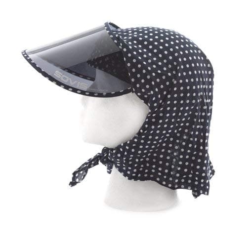 SOVIS Full 5.5" Blue/White Dot Scarf - Facial Protection Sun Visor Worldwide Patented