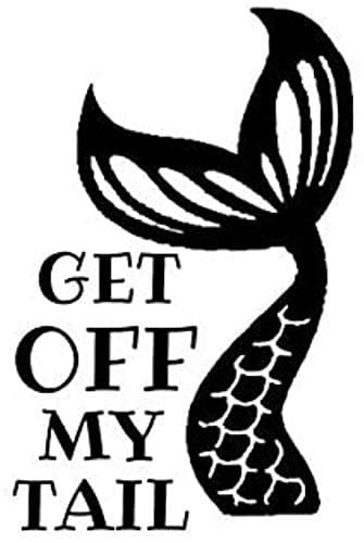 pixel innovationGet Off My Tail Mermaid Decal Vinyl Sticker |Cars, Trucks, Vans, Walls, Laptop|Black|5.5 x 4 | PI 5929