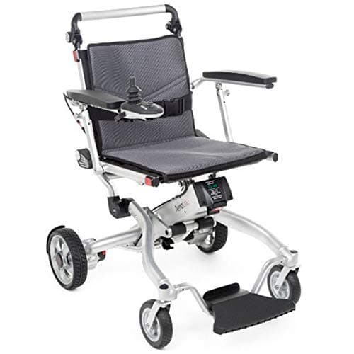 Aerolite Electric Mobility Chair - Lightweight Battery Operated - Powerchair for Occasional Traveller - Folding Electric Wheelchair with Joystick Control - Adjustable Armrests - 115 Kg Weight Capacity
