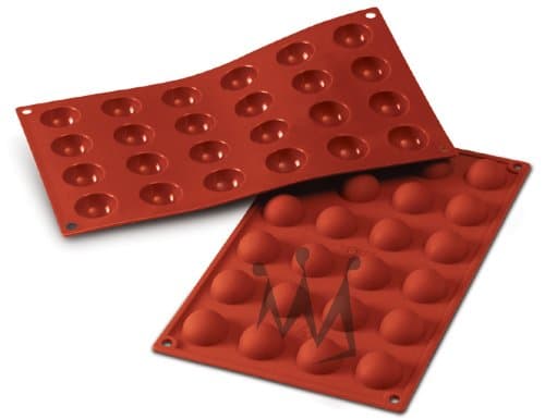 Silikomart Professional Flexible Bakeware: Half-Sphere 0.3 Oz, 1.18" Diam. x .59" Deep, 24 Cavities