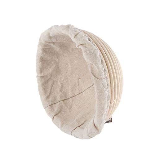 9 Inch Bread Banneton Proofing Basket - Round Banneton Brotform Bread Dough Proofing Rising Rattan Basket & Liner - for Home Bakers (Sourdough Recipe) & Bread Making (Basket +Liner Cloth)