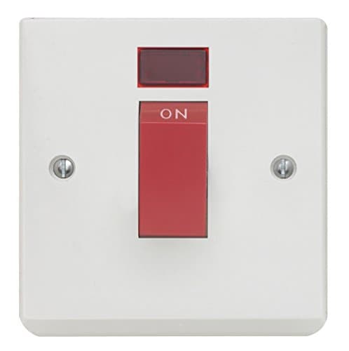 X2757 DP Neon Switched Socket, 1 Gang, 45A