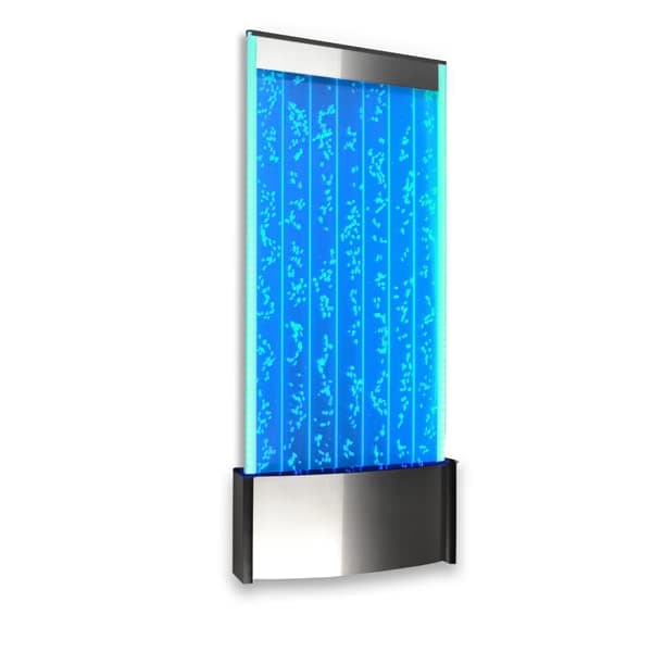 Wall Mount LED Bubble Wall Panel Indoor Fountain Water Feature 45" 400WM Aquarium Water Fall Silver